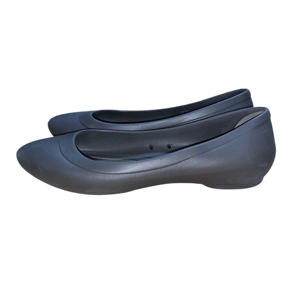 Crocs Lina Ballet Flat Womens 11 Gray Pointed Toe Slip On Comfort Shoes